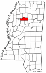 Mississippi Map showing Grenada County