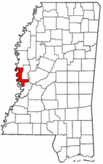 Mississippi Map showing Issaquena County