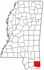 Mississippi Map showing Jackson County