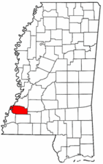 Mississippi Map showing Jefferson County