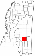 Mississippi Map showing Jones County