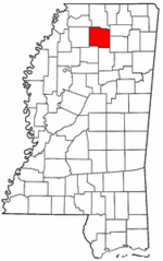 Mississippi Map showing Lafayette County