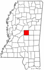 Mississippi Map showing Leake County