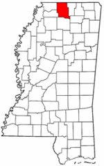 Mississippi Map showing Marshall County