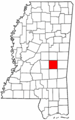 Mississippi Map showing Newton County