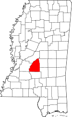 Mississippi Map showing Rankin County