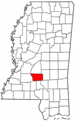 Mississippi Map showing Simpson County