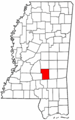 Mississippi Map showing Smith County