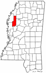 Mississippi Map showing Sunflower County