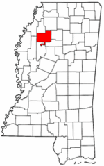 Mississippi Map showing Tallahatchie County