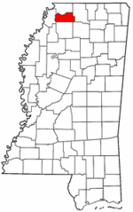 Mississippi Map showing Tate County