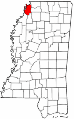 Mississippi Map showing Tunica County