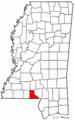 Mississippi Map showing Walthall County