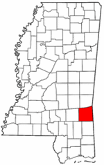 Mississippi Map showing Wayne County