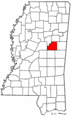 Mississippi Map showing Winston County