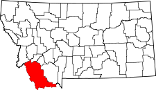 Montana Map showing Beaverhead County