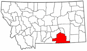 Montana Map showing Big Horn County