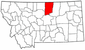 Montana Map showing Blaine County