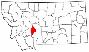 Montana Map showing Broadwater County