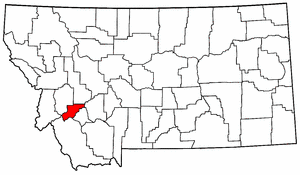 Montana Map showing Deer Lodge County