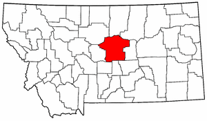 Montana Map showing Fergus County