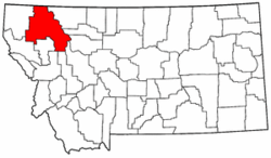 Montana Map showing Flathead County