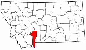 Montana Map showing Gallatin County
