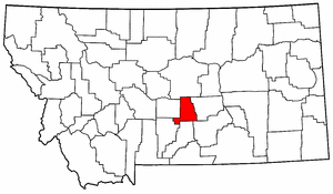 Montana Map showing Golden Valley County