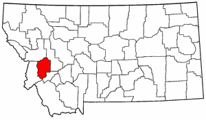 Montana Map showing Granite County