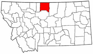 Montana Map showing Hill County