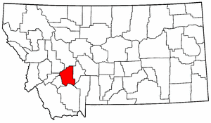 Montana Map showing Jefferson County