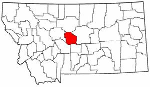 Montana Map showing Judith Basin County