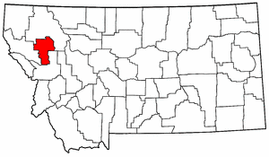 Montana Map showing Lake County