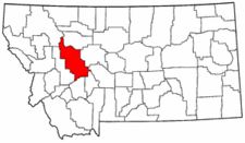Montana Map showing Lewis and Clark County