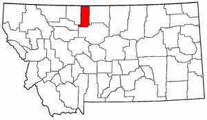 Montana Map showing Liberty County