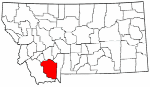 Montana Map showing Madison County