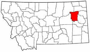 Montana Map showing McCone County