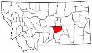 Montana Map showing Musselshell County