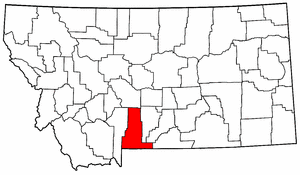 Montana Map showing Park County