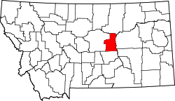 Montana Map showing Petroleum County