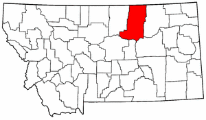 Montana Map showing Phillips County