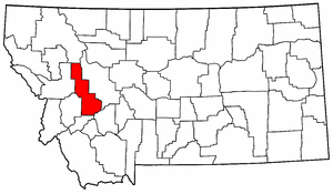 Montana Map showing Powell County