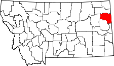 Montana Map showing Richland County
