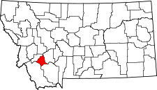 Montana Map showing Silver Bow County