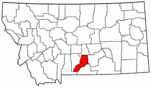 Montana Map showing Stillwater County