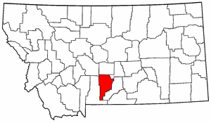 Montana Map showing Sweet Grass County