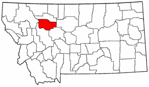 Montana Map showing Teton County