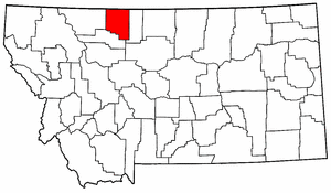Montana Map showing Toole County