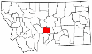 Montana Map showing Wheatland County