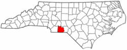 North Carolina Map showing Anson County